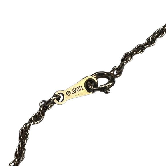 Avon & Amethyst Gold Tone Necklace Leaf - Picture 9 of 10